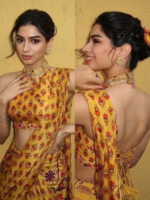 'लेडी सुपरस्टार' की बेटी ने हजारों की साड़ी-बैकलेस ब्लाउज पहन दोस्त को लगाई हल्दी, PHOTOS