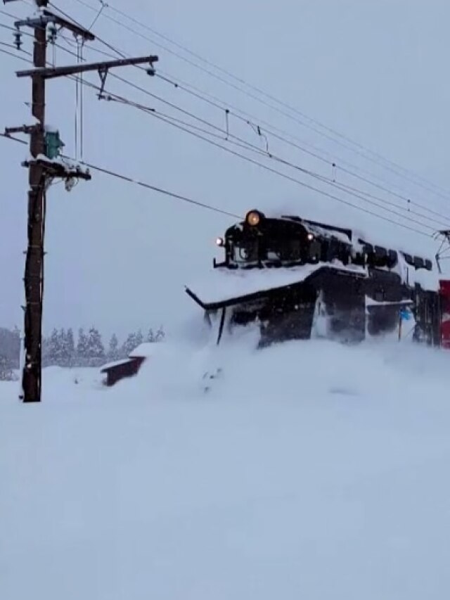 जापान में इतनी बर्फबारी, ढक गया पूरा रेलवे ट्रैक, देखें शानदार Video