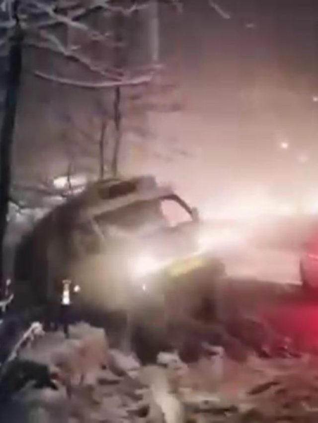 भारी बर्फबारी में गाड़ी फिसलकर खाई में गिरी, ड्राइवर ने ऐसे बचाई जान, मनाली का वीडियो वायरल