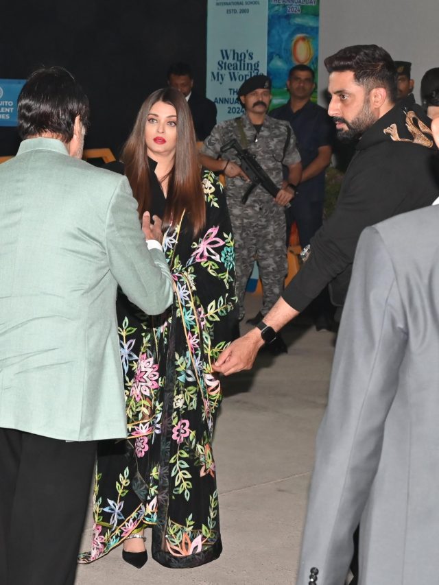 ससुर अमिताभ संग ऐश्वर्या की गपशप, अभिषेक भी दिखे साथ, VIDEO वायरल