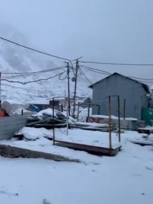 सफेद चादर से ढका केदारनाथ, बर्फबारी का आनंद लेते दिखे पर्यटक