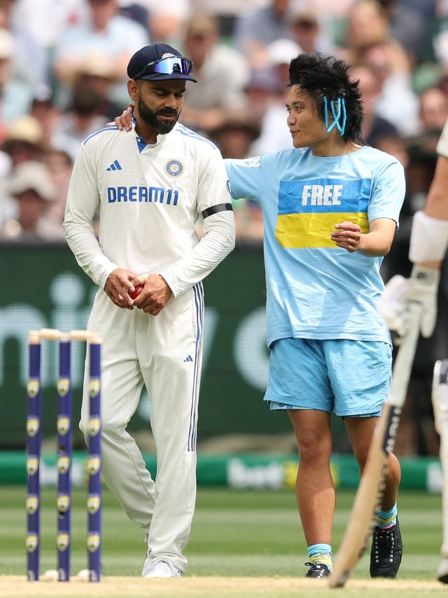 MCG की सुरक्षा तार-तार, कोहली के पास पहुंचा 'प‍िच का घुसपैठ‍िया', अचानक करने लगा डांस