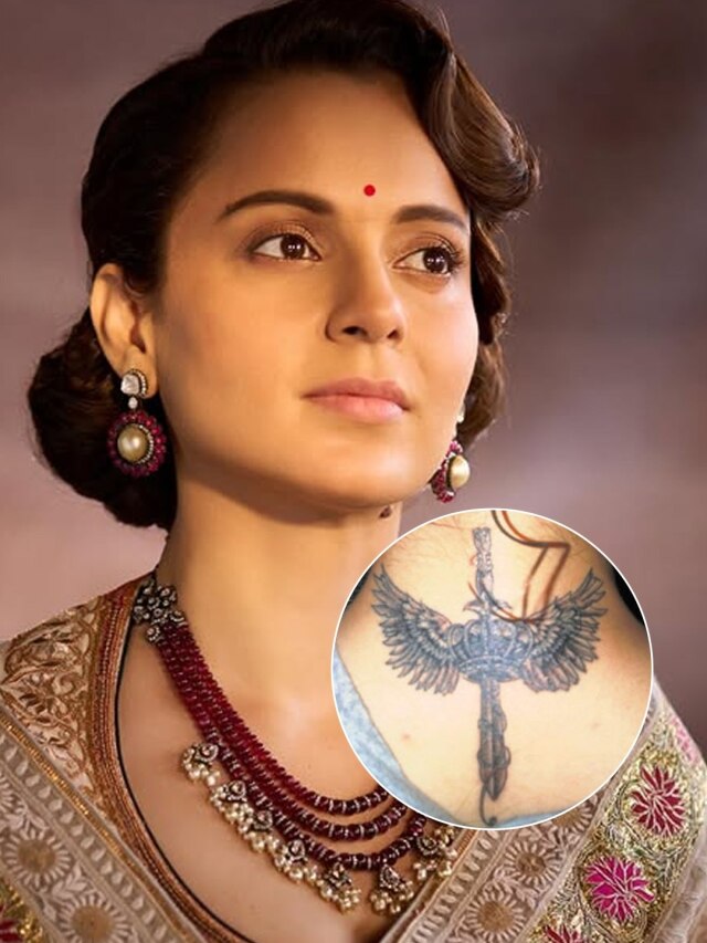 पंख के साथ क्राउन और तलवार, खास है कंगना की गर्दन पर बना टैटू, क्या है मतलब?