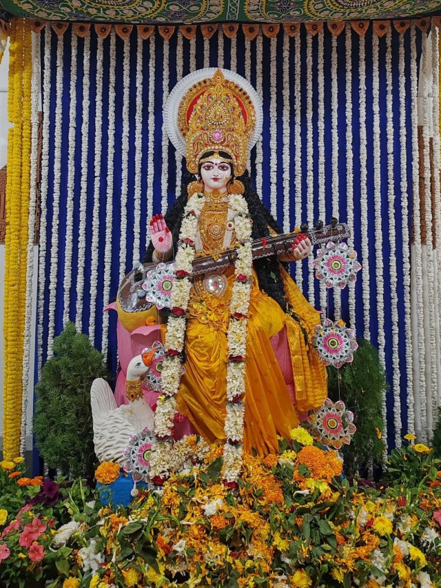 সরস্বতী-বন্দনায় 'কুচযুগ শোভিত মুক্তাহারে' কথার অর্থ কী?