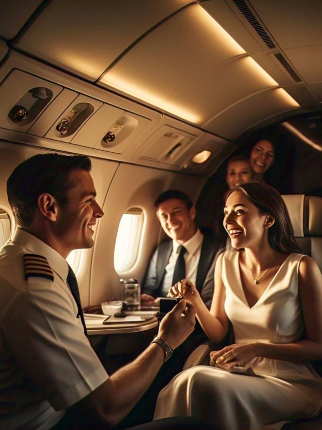 बीच फ्लाइट में पायलट ने किया लड़की को प्रपोज, सबके सामने पहनाई रिंग