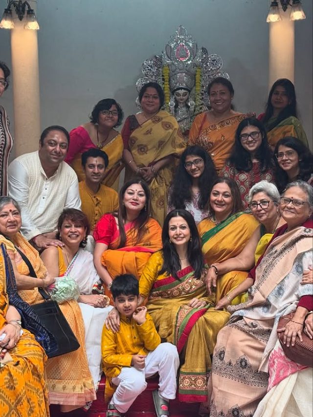 জমজমাটি সরস্বতী পুজো টলিপাড়ায়, কে কেমন সাজলেন?