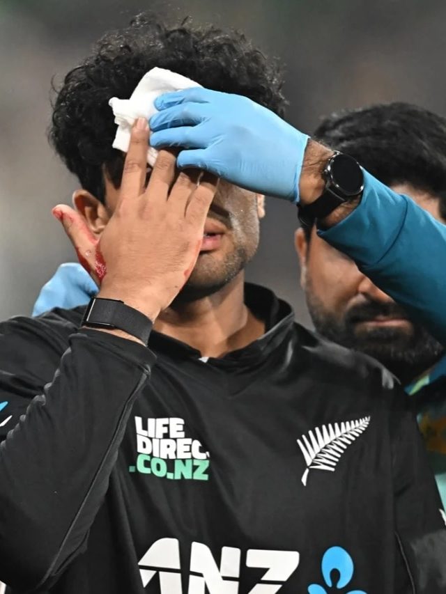 खून से लथपथ चेहरा, सिर में चोट... कैच लेने के चक्कर में इंजर्ड हुए रचिन, VIDEO