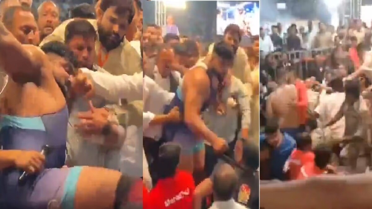 हार से बौखलाया पहलवान, रेफरी की कर दी पिटाई, पुलिस ने किया लाठीचार्ज, VIDEO