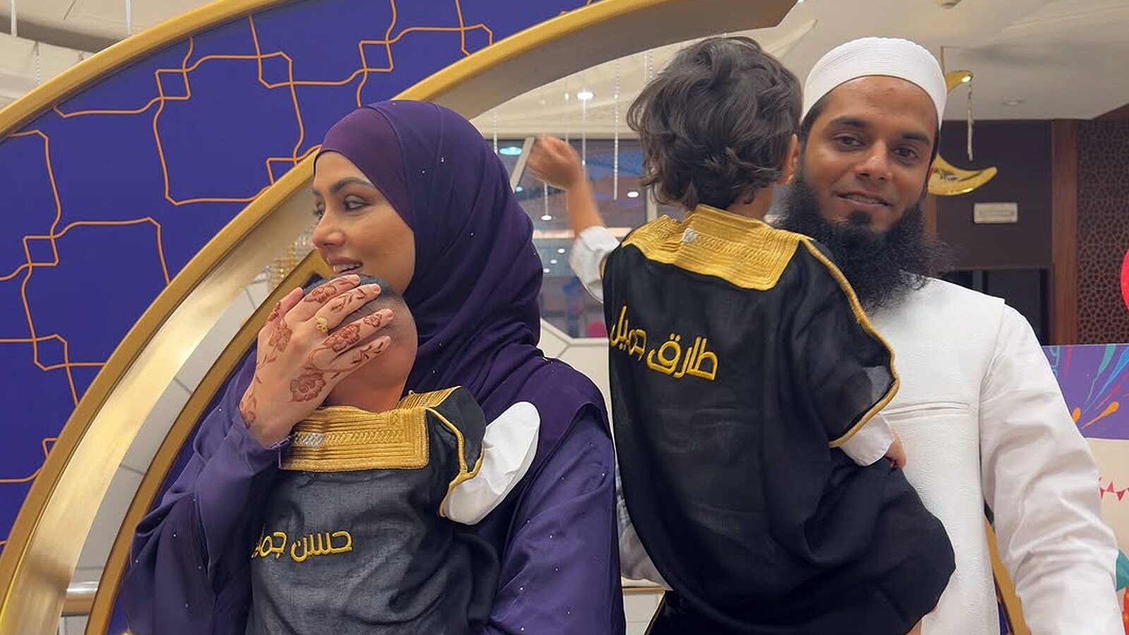 पति-बच्चों संग सना ने मनाई ईद, क्यूट है बड़ा बेटा, छिपाया छोटे बेटे का चेहरा