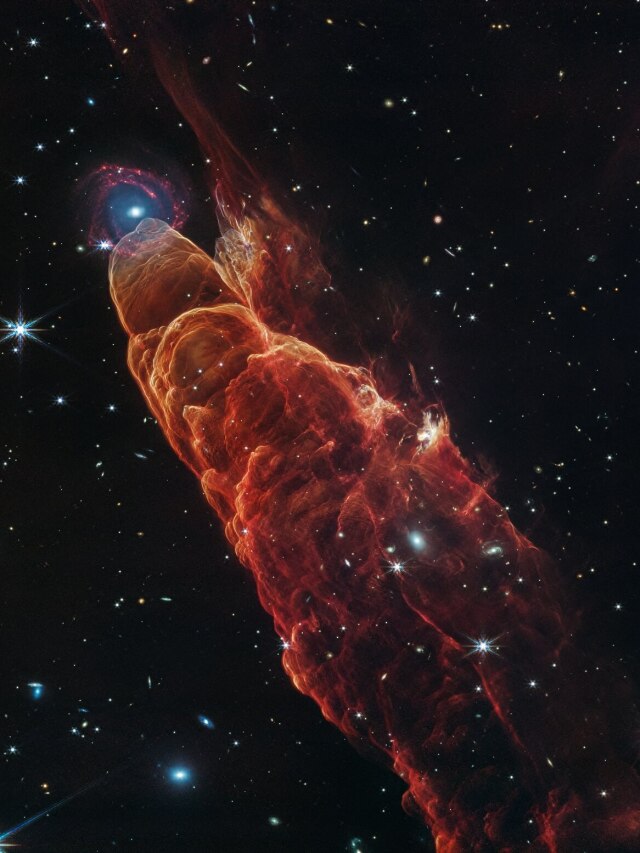 'James Webb caught it all': A star’s high-speed jets aligned perfectly with a galaxy