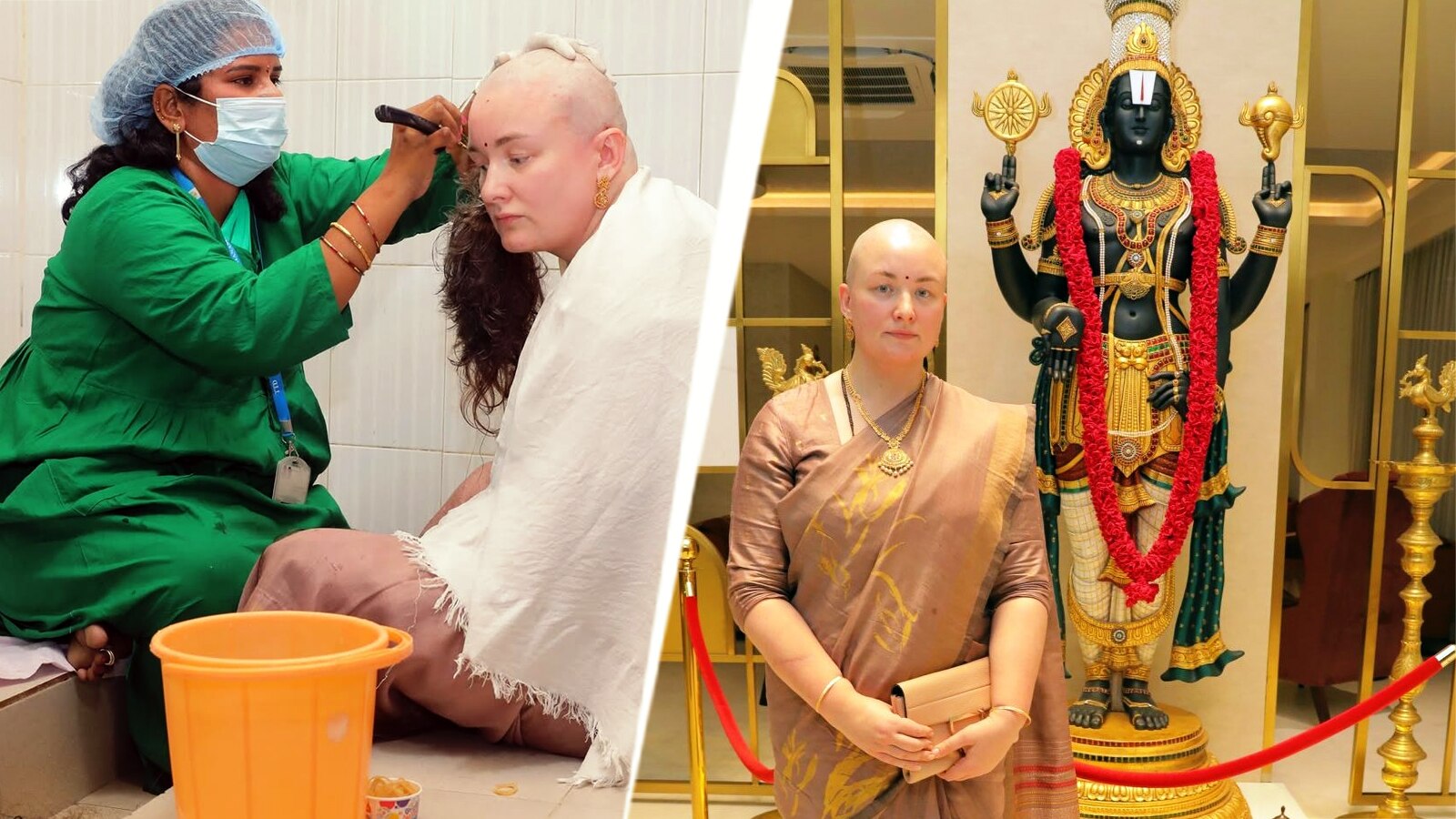 बेटे की खातिर पवन कल्याण की पत्नी ने मुंडवाया सिर, तिरुमाला में दान किए बाल, तस्वीरें