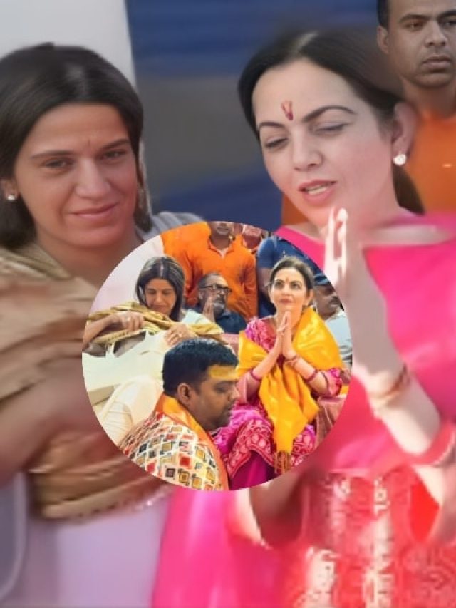 राधिका की मां के साथ दिखीं नीता अंबानी, छाया दोनों समधनों का देसी लुक, PHOTOS
