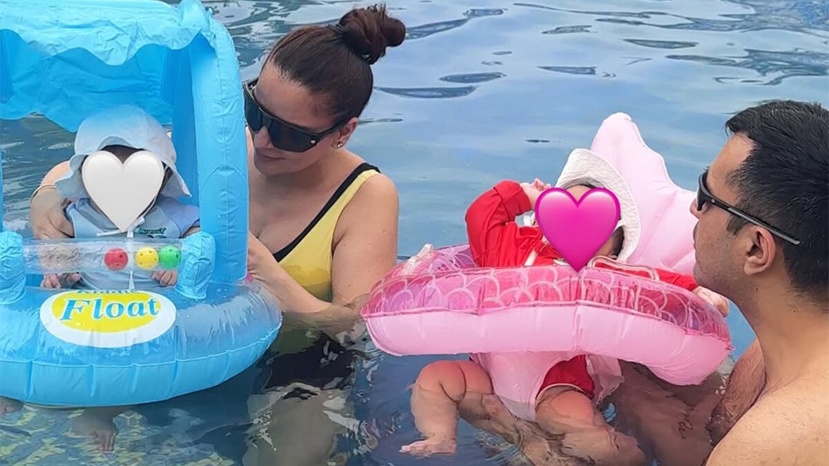 जुड़वां बच्चों संग वेकेशन पर एक्ट्रेस, पूल में किया चिल, पति संग डेट नाइट पर की मस्ती