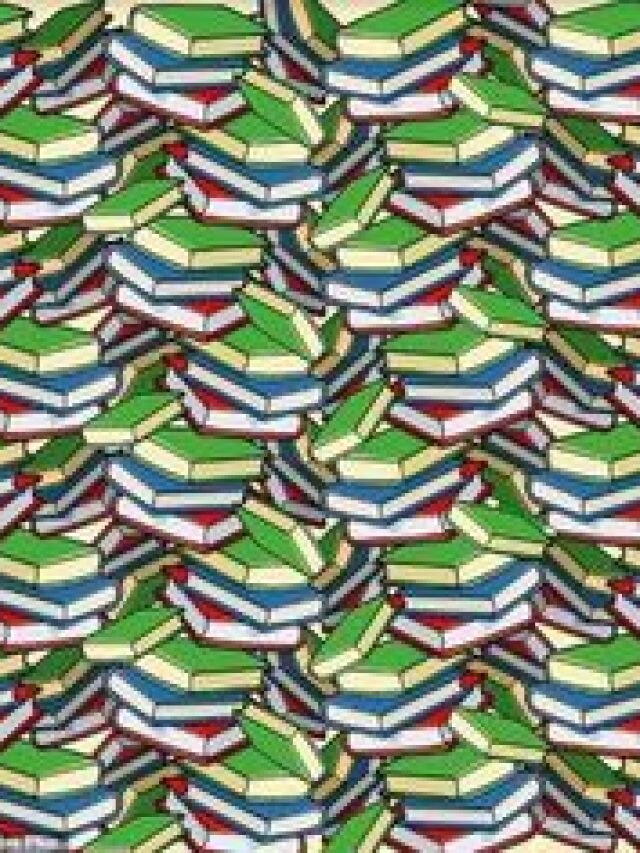 किताबों के बीच छिपी है पेंसिल, 10 सेकंड में ढूंढने वाला कहलाएगा जीनियस