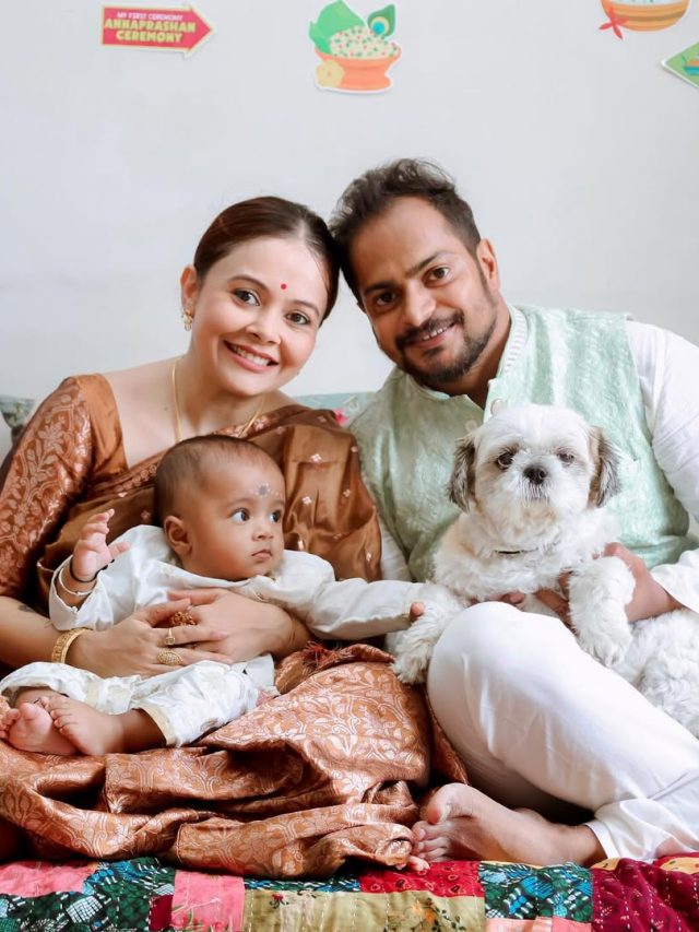 6 महीने बाद एक्ट्रेस ने दिखाई बेटे की पहली झलक, अन्नप्राशन में हुई इमोशनल, पति संग किया हवन