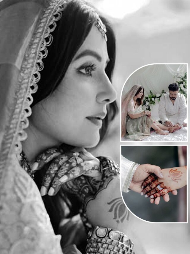 पति ने पहनाई पायल, एक्ट्रेस ने फ्लॉन्ट की डायमंड रिंग, सिंपल साड़ी में बनी दुल्हन, किया KISS