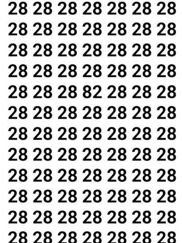 28 के बीच छिपा है 82, 10 सेकंड में ढूंढने का चैलेंज