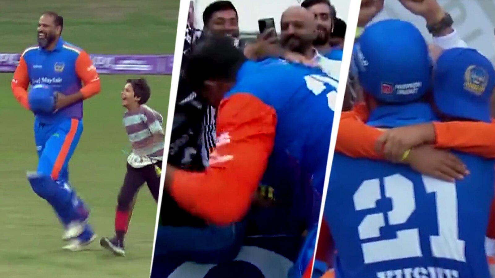 यूसुफ पठान छक्का जड़कर हुए भावुक, दौड़कर बच्चों को चूमा-गले लगाया, VIDEO