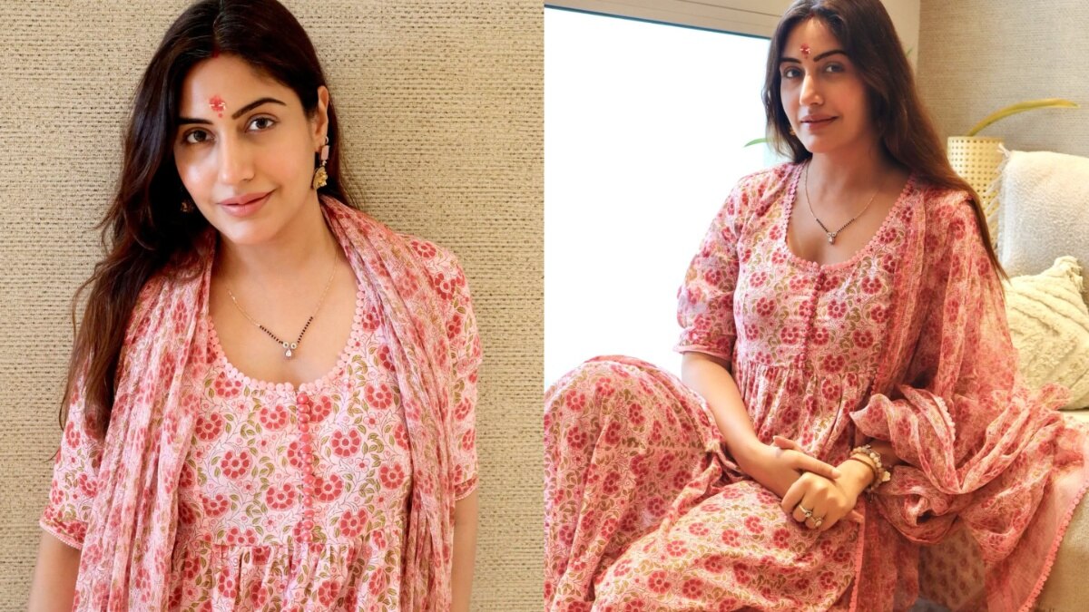 मांग में सिंदूर..गले में मंगलसूत्र पहन 'नागिन' का देसी लुक वायरल, सस्ते सूट में ढाया कहर