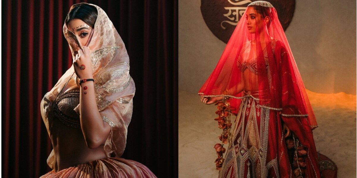 लाल जोड़ा, माथे पर बिंदी, दुल्हन बनीं जाह्नवी कपूर, देखें मसाबा के नए कलेक्शन की पहली झलक