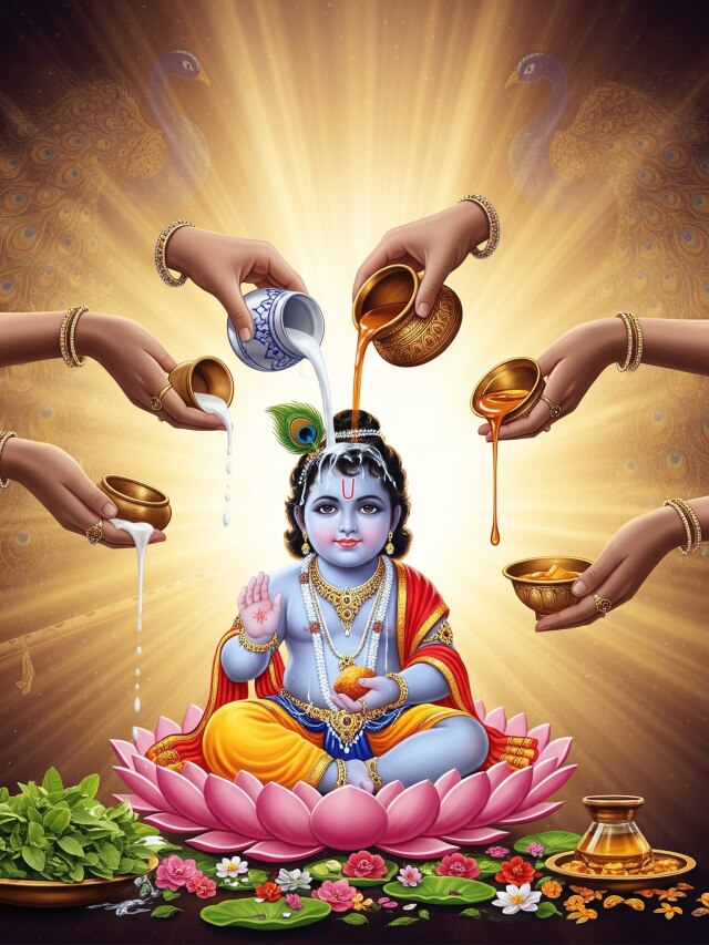 जन्माष्टमी पर श्रीकृष्ण का इन 5 चीजों से करें अभिषेक, बना रहेगा ठाकुर जी का आशीर्वाद