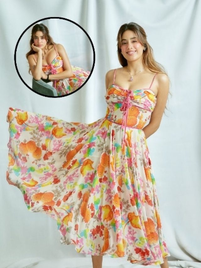 जाह्नवी ने पतली स्ट्रिप्स वाली फ्लोरल ड्रेस में ढाया कहर! महंगी हील्स से बढ़ाया ग्लैमर, PHOTOS