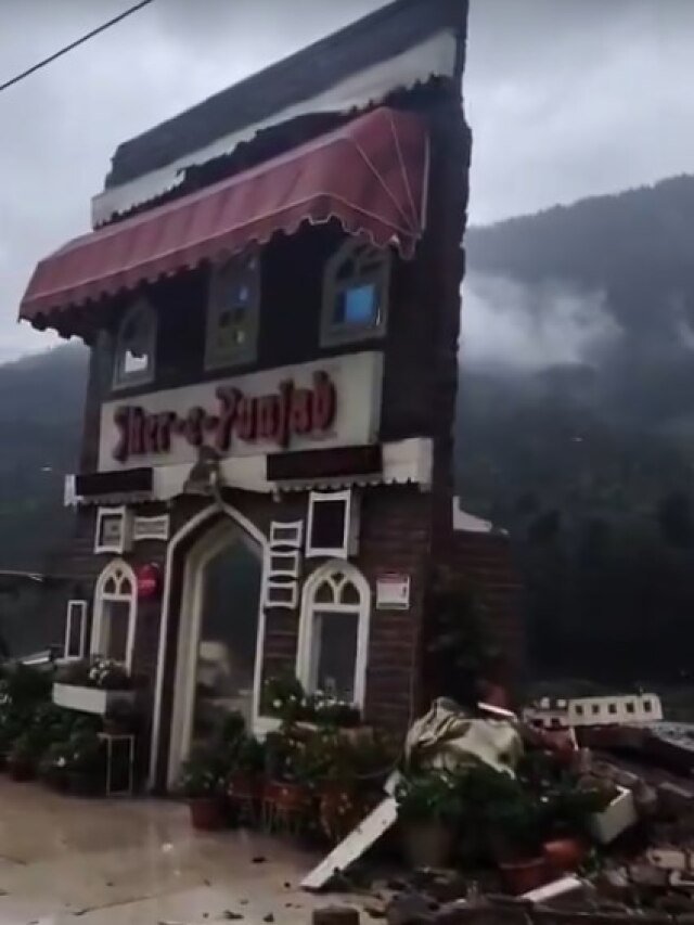 बह गया पूरा रेस्टोरेंट, बस रह गई एक दीवार, देखें मनाली में मौसमी आफत का Video