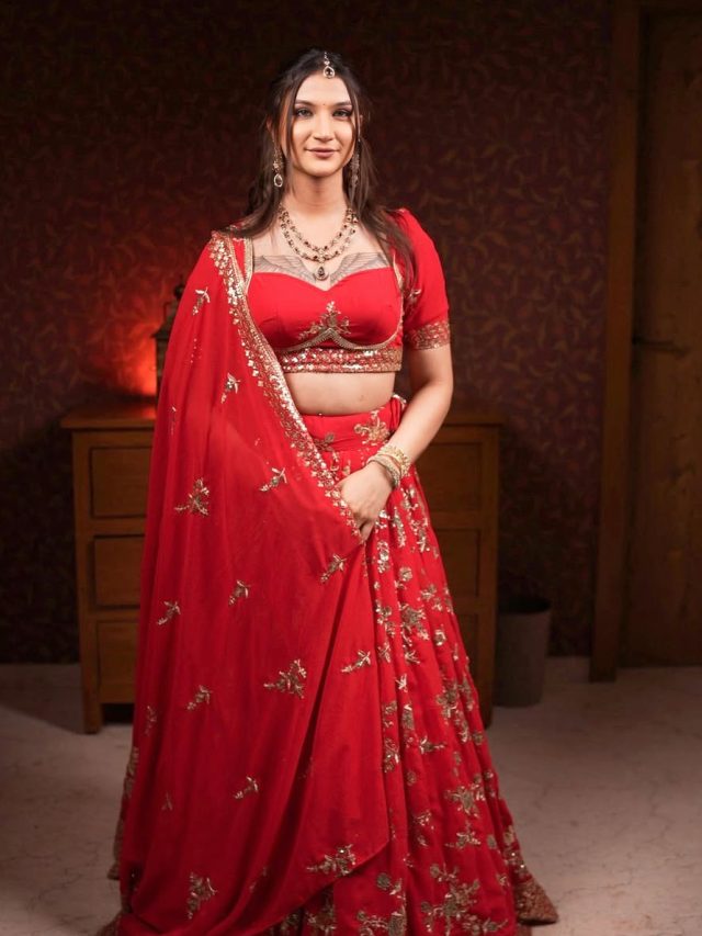 सुर्ख लाल लहंगा और कानों में झुमके... लड़के से लड़की बनीं क्रिकेटर अनाया का नया लुक