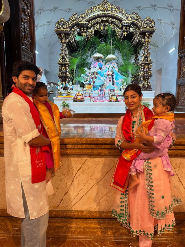 कृष्णा के भजन पर नन्ही बेटियों संग झूमीं देबीना, पति संग घूमीं मथुरा, कपल ने की गौसेवा