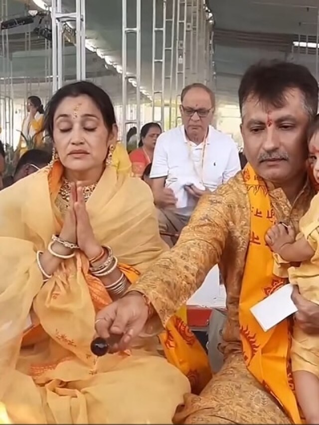पति-बच्चों संग 'दयाबेन' ने किया महायज्ञ, इतनी बड़ी हुई बेटी, बेटे को गोद में उठाकर की पूजा