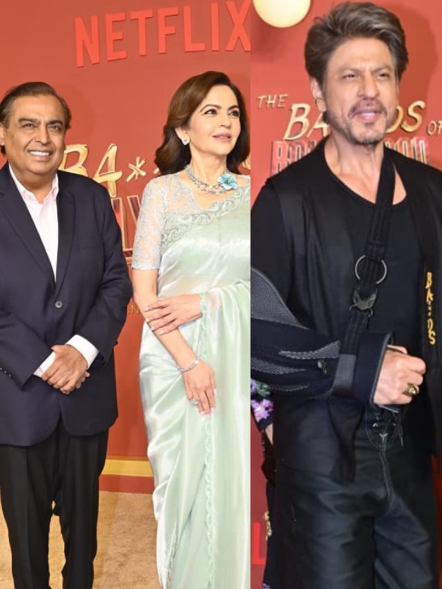 आर्यन के डेब्यू का जश्न मनाने पहुंचे मुकेश-नीता अंबानी, ऑल ब्लैक लुक में छाए किंग खान