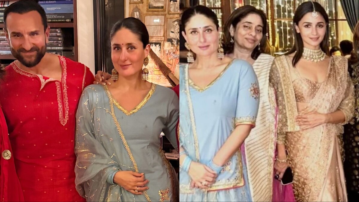 सस्ते लहंगा-चोली में करीना ने दिखाया नवाबी ठाठ, कपूर खानदान संग मनाई दिवाली, देखें Photos