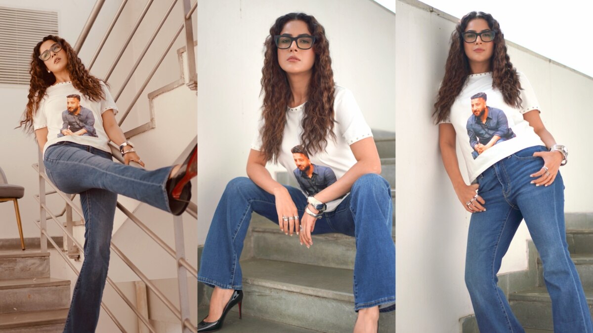 कूल स्टाइल में दिखीं शहनाज गिल, टी-शर्ट में छपी फोटो ने खींचा ध्यान..Photos