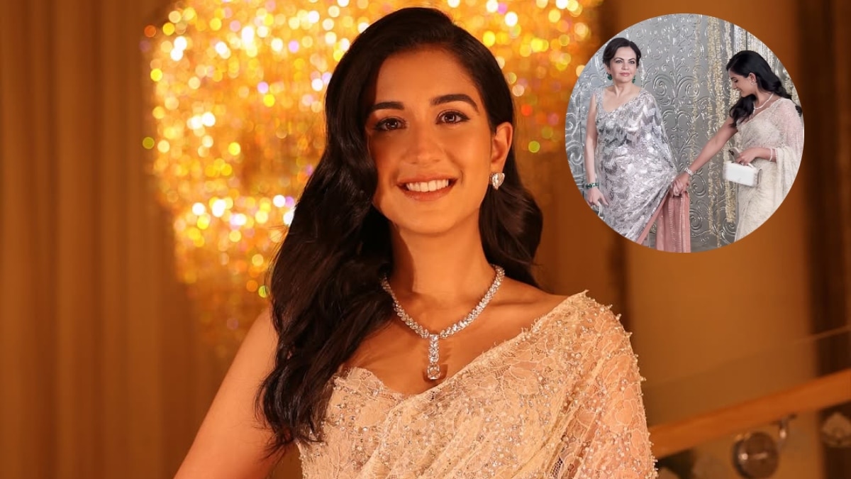 सास नीता संग पार्टी में पहुंचीं राधिका मर्चेंट, चांदी के धागों से बनी साड़ी में लगीं रॉयल