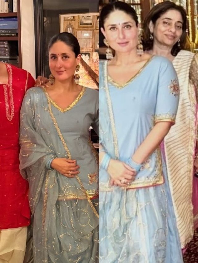 सस्ते लहंगा-चोली में करीना ने दिखाया नवाबी ठाठ, कपूर खानदान संग मनाई दिवाली, देखें Photos