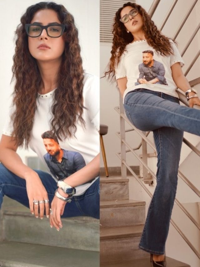 कूल स्टाइल में दिखीं शहनाज गिल, टी-शर्ट में छपी फोटो ने खींचा ध्यान..Photos