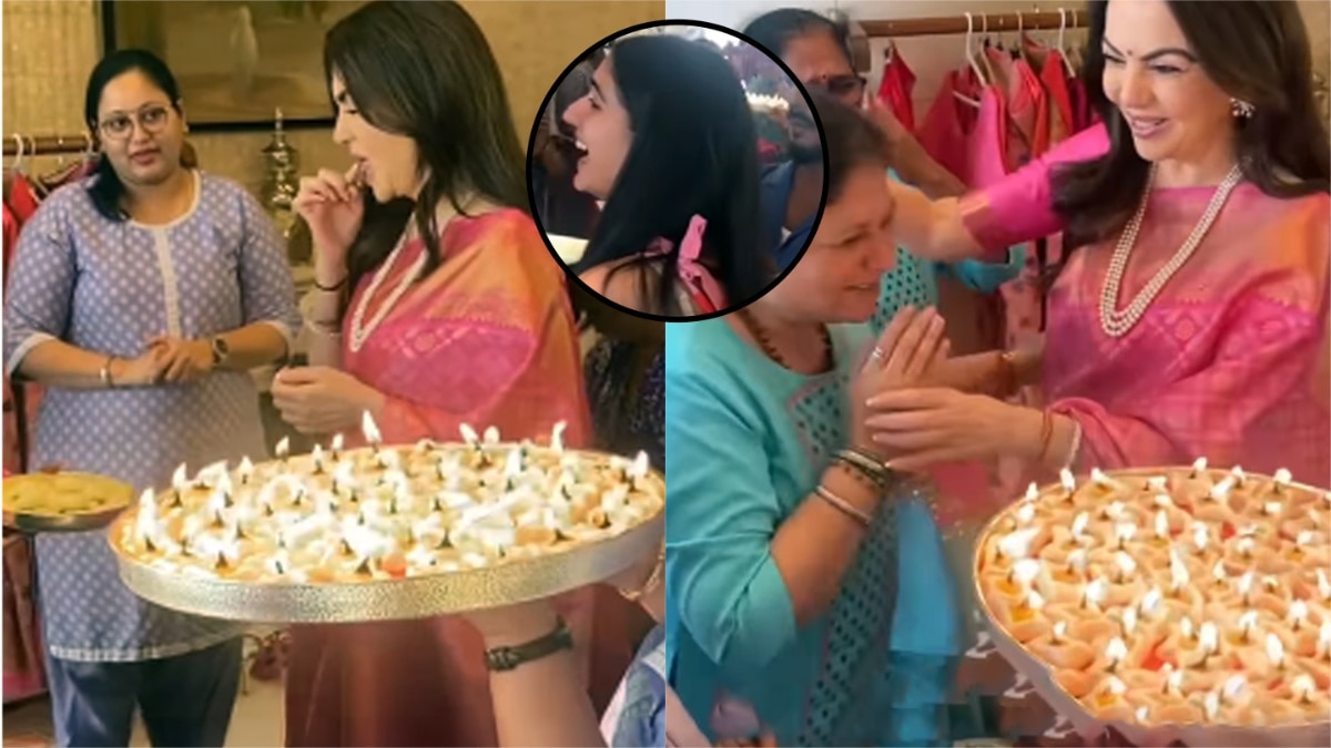 टीम ने बर्थडे पर उतारी नीता अंबानी की आरती! निहारती दिखीं बहू राधिका, साड़ी में लगीं खूबसूरत