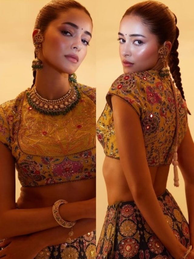 दोस्त की मेहंदी में अनन्या पांडे का चला जादू , लहंगा-चोली में लगीं कमाल