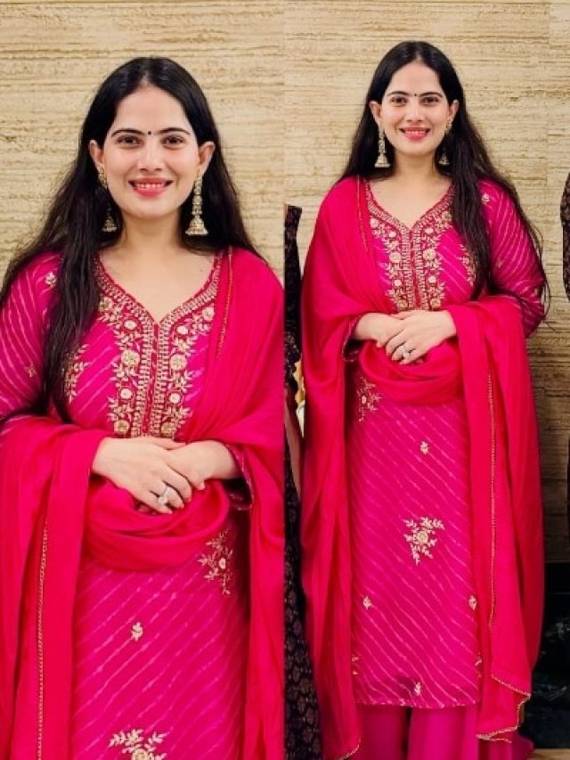 जया किशोरी गुलाबी सूट में लगीं खूबसूरत, सादगी भरा लुक हुआ वायरल! PHOTOS