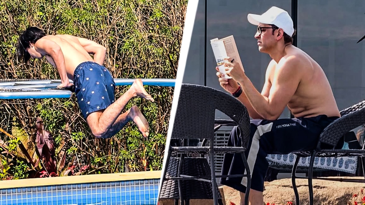 शर्टलेस हुए 51 साल के ऋतिक रोशन, दोनों बेटों संग पूल में किया चिल, बोले- 25 साल...