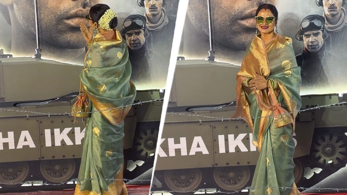 अम‍िताभ के नाती पर रेखा ने लुटाया प्यार, धर्मेंद्र की तस्वीर के आगे जोड़े हाथ, Video