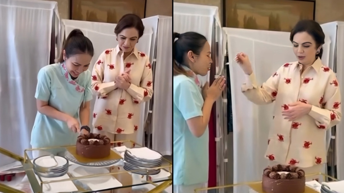 नीता अंबानी ने मनाया स्टाफ मेंबर का बर्थडे, खिलाया केक, देखें VIDEO