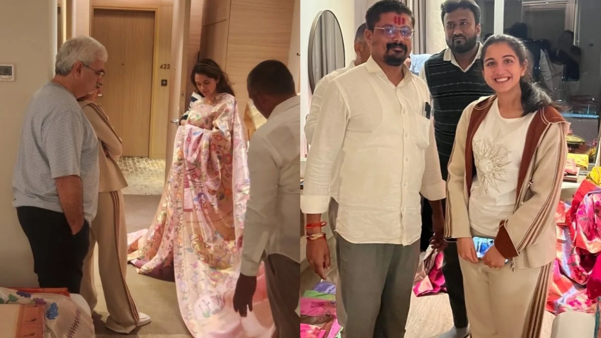 बहन के साथ साड़ी खरीदने पहुंचीं राधिका अंबानी, लोवर-जैकेट में दिखा सिंपल लुक