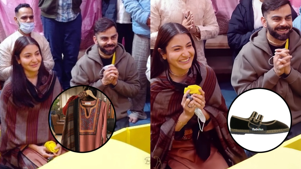 नो मेकअप लुक..सिंपल सूट पहन आध्यात्मिक रंग में रंगी अनुष्का, बेली शूज की कीमत उड़ा देगी होश