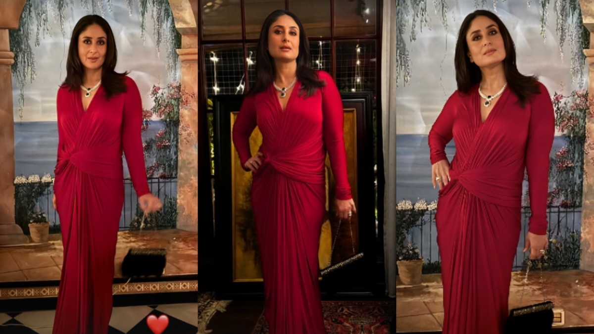 क्रिसमस से पहले ‘लाल परी’ बनीं करीना, रेड गाउन में दिखा नवाबी-कपूर अंदाज, PHOTOS