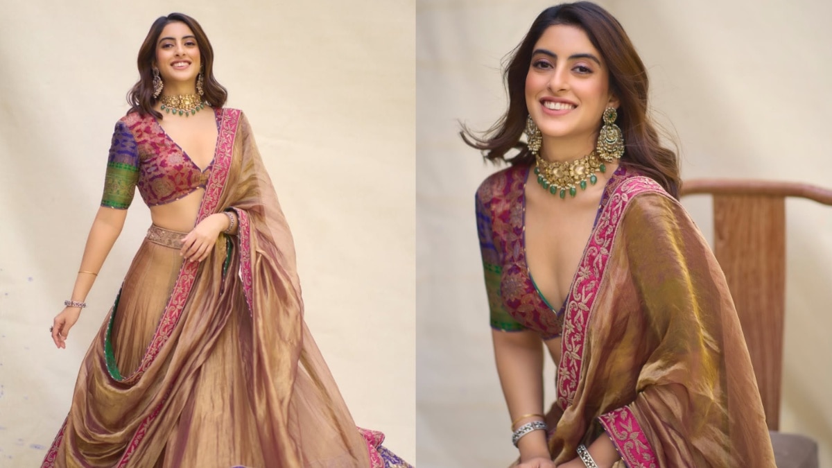 डीप नेक ब्लाउज में बच्चन परिवार की लाडली का किलर अंदाज, लहंगा पहन रॉयल लगीं नव्या