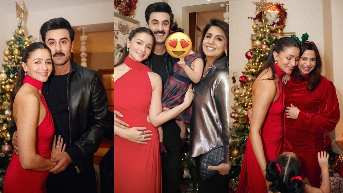 बिना ब्लाउज 'साड़ी' पहन आलिया ने रणबीर संग मनाया Christmas, बेटी राहा ने लूटी महफिल