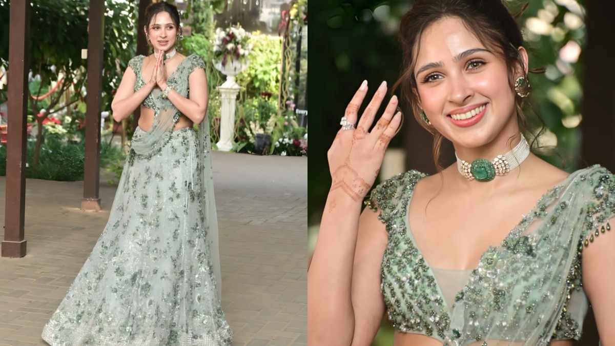 भाई की शादी में पश्मीना रोशन ने पैप्स को जोड़े हाथ, 4 लाख से ज्यादा के लहंगे में लगीं कमाल