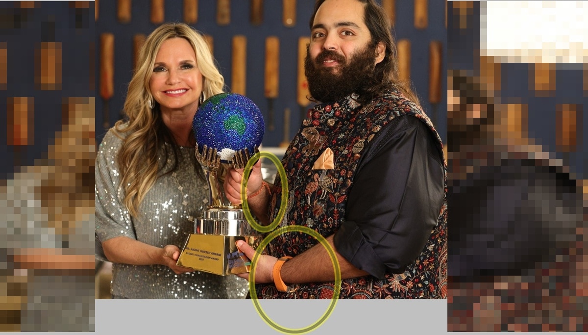 एक हाथ में करोड़ों की वॉच और दूसरे में कलावा, ऐसे ग्लोबल अवॉर्ड लेने पहुंचे अनंत अंबानी