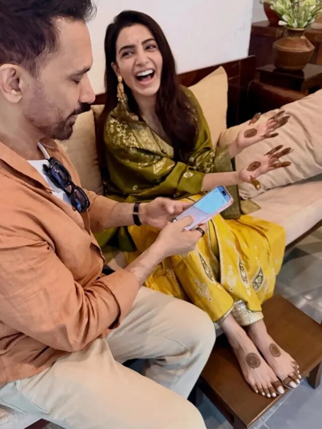 समांथा के हाथों पर लगी पिया के नाम की मेहंदी, निहारते दिखे राज, फैन्स बोले- क्यूट जोड़ी